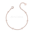 Silver (925) rose gold-plated bracelet with balls