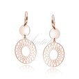 Silver (925) rose gold-plated earrings - mandala with circle