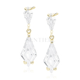 Silver (925) stylish, bridal earrings with zirconia, gold-plated