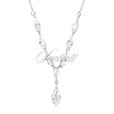 Silver (925) stylish, bridal necklace with zirconia