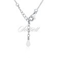 Silver (925) stylish, bridal necklace with zirconia