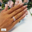 Two pink ceramic rings and silver ring with zirconia