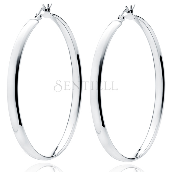 Silver (925) earrings hoops - highly polished