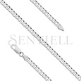 Silver (925) diamond-cut chain - curb extra flat Ø 100 rhodium-plated