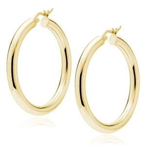 Silver (925) gold-plated earrings hoops - highly polished