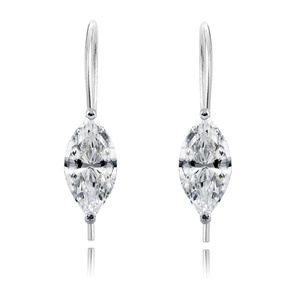 Silver (925) earrings marquise white zirconia