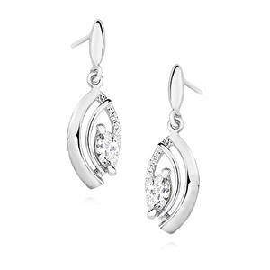 Silver (925) Earrings with white zirconia