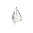 Colgante de perla de plata de ley 925 con circonitas