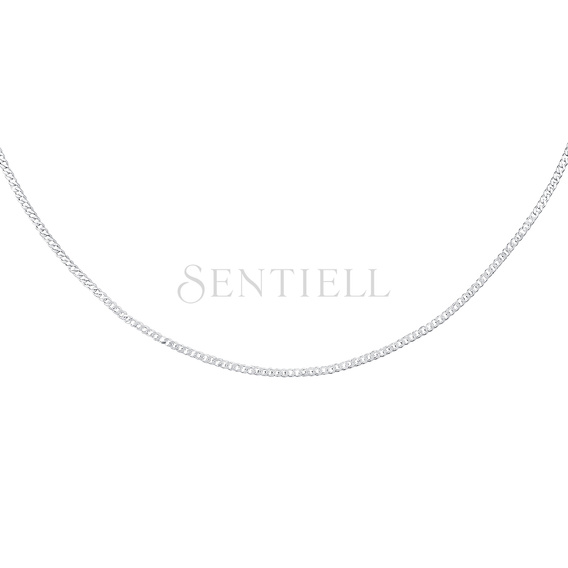 Silver (925) diamond-cut chain - curb extra flat Ø 040 rhodium-plated