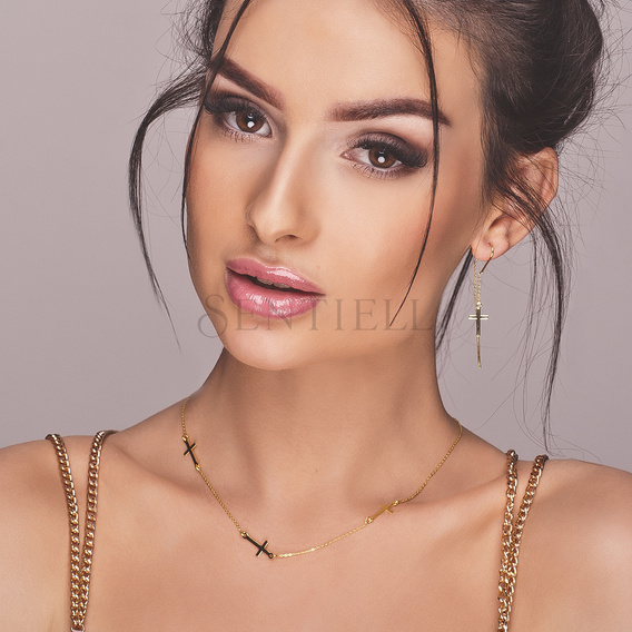 Silver (925) gold-plated earrings - crosses