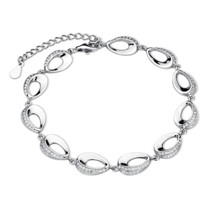 Silver (925) fashionable bracelet with white zirconia