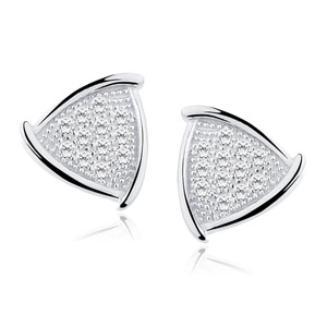 Silver (925) Earrings zirconia microsetting