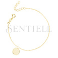 Silver (925) bracelet with gold-plated round pendant