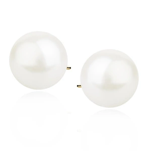 Silver (925) gold-plated earrings white pearl