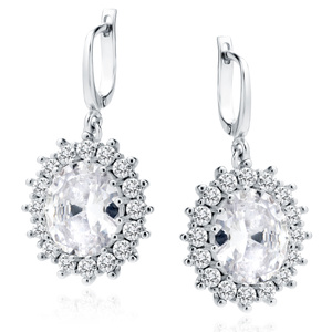 Silver (925) Earrings white zirconia