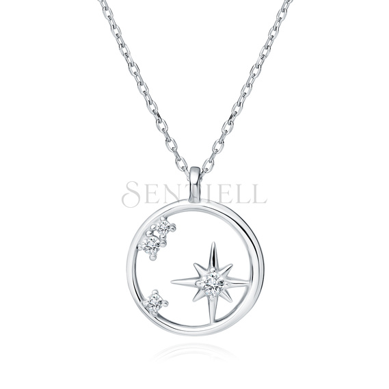 Silver (925) necklace Northern Star in circle