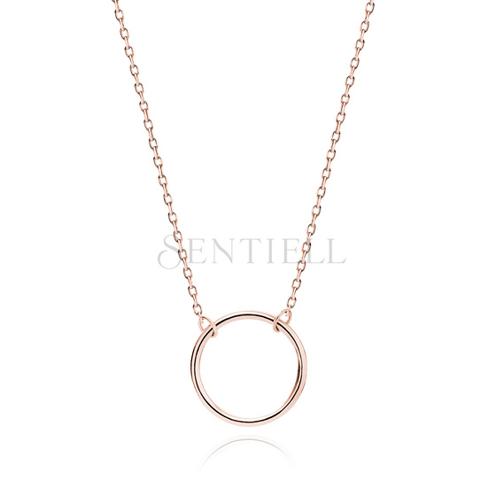 Silver (925) rose gold-plated choker necklace with circle