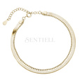 Silver (925) gold-plated bracelet with Snake chain and Bead chain