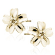Pendientes de flores en plata de ley 925 chapados en oro