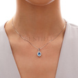 Silver (925) pendant sapphire colored zirconia