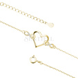 Silver (925) gold-plated bracelet - heart and infinities with white zirconias