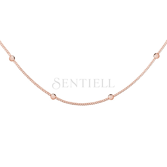 Silver (925) rose gold-plated choker necklace with balls