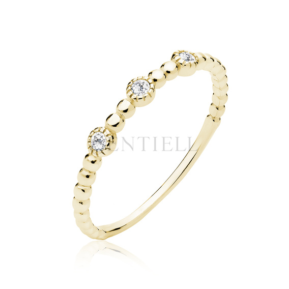 Anillo de plata de ley 925 con circonitas blancas