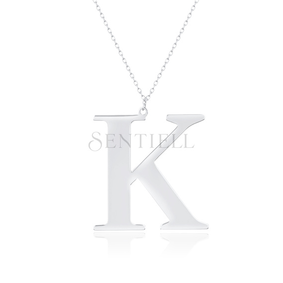 Silver (925) necklace - letter K