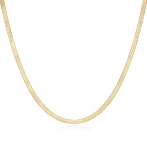 Silver (925) gold-plated herringbone chain necklace Ø 040