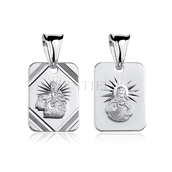 Silver (925) pendant - Jesus Christ / Scapular Mary