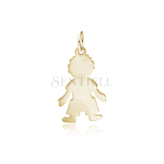 Silver (925) flat charm for bracelets  - gold plated boy