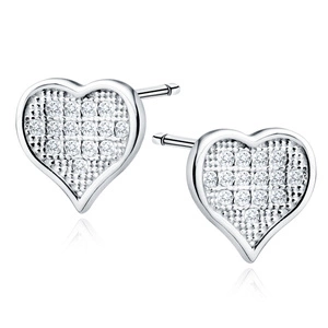 Silver (925) Earrings zirconia microsetting