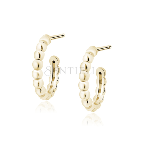 Silver (925) gold-plated earrings - circles with balls