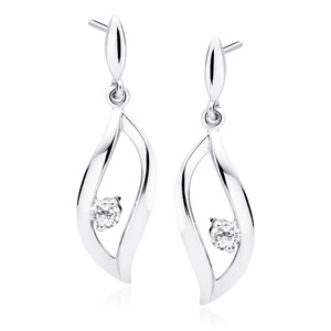 Silver (925) earrings with white zirconia