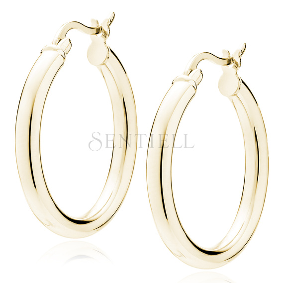 Silver (925) gold-plated earrings hoops - highly polished