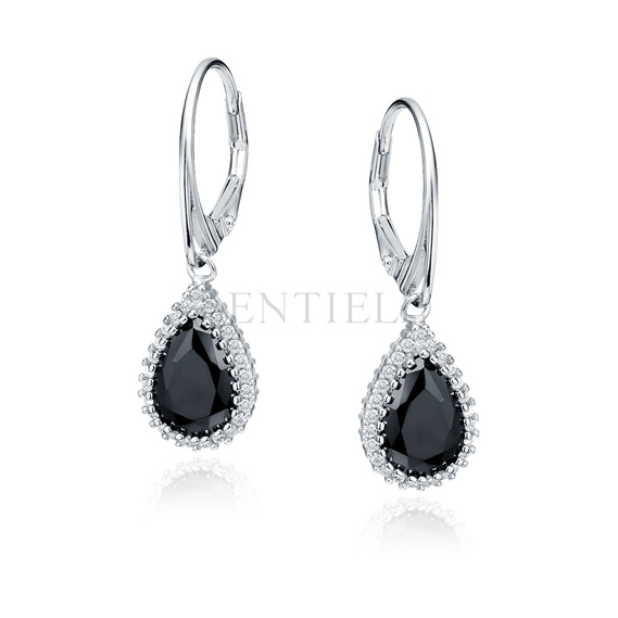 Silver (925) earrings with black zirconia