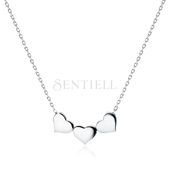 Silver (925) choker necklace with hearts