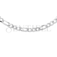 Silver (925) diamond-cut chain - figaro extra flat Ø 150 rhodium-plated