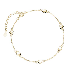 Silver (925) gold-plated bracelet - hearts