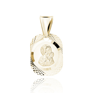 Silver (925) gold-plated pendant diamond cut - Blessed Virgin Mary / Black Madonna of Czestochowa