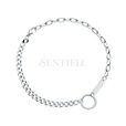 Silver (925) bracelet - circle and plate on two types of chain