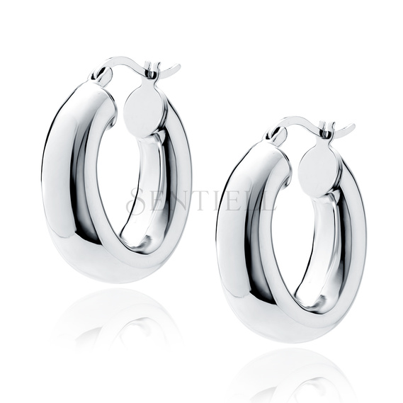 Silver (925) earrings hoops - highly polished