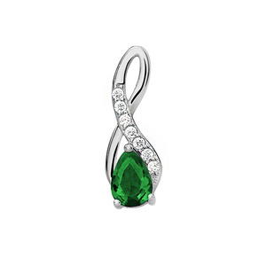 Silver (925) pendant with emerald zirconia