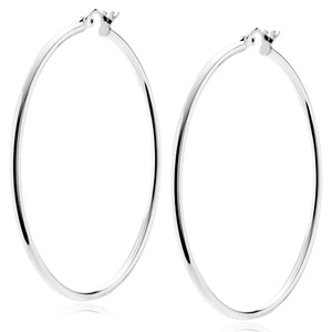 Silver (925) earrings hoops - highly polished