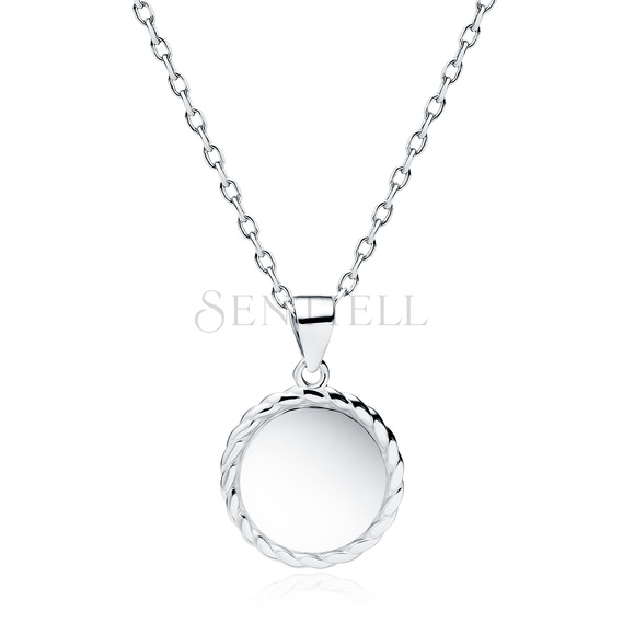 Silver (925) necklace - round plate