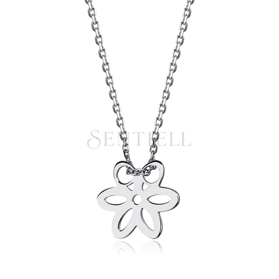 Silver (925) necklace with flower