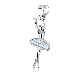 Silver (925) ballerina pendant with aquamarine zirconia