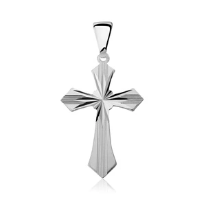 Silver (925) diamond cut pendant cross