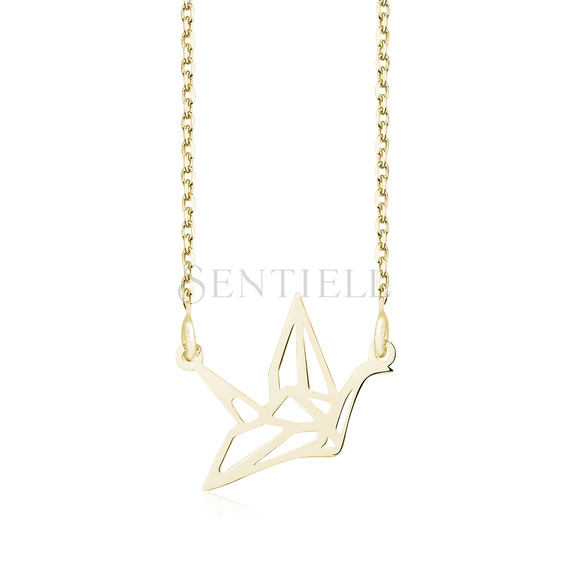 Silver (925) necklace - Origami dove gold-plated