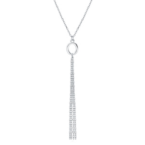 Collar de plata de ley 925 - óvalo con cadenas